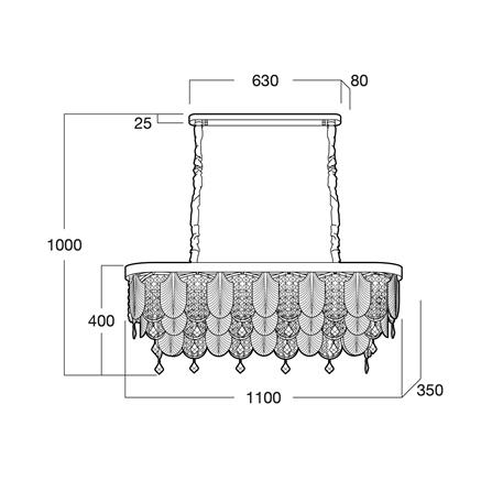 ไฟช่อ L&E 01-03114 สีทอง/ใส 16 หัว_3