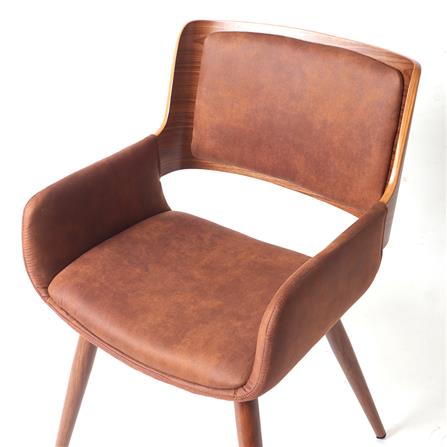 เก้าอี้ห้องอาหาร FURINTREND IVY 5-BROWN PU สีน้ำตาล_1