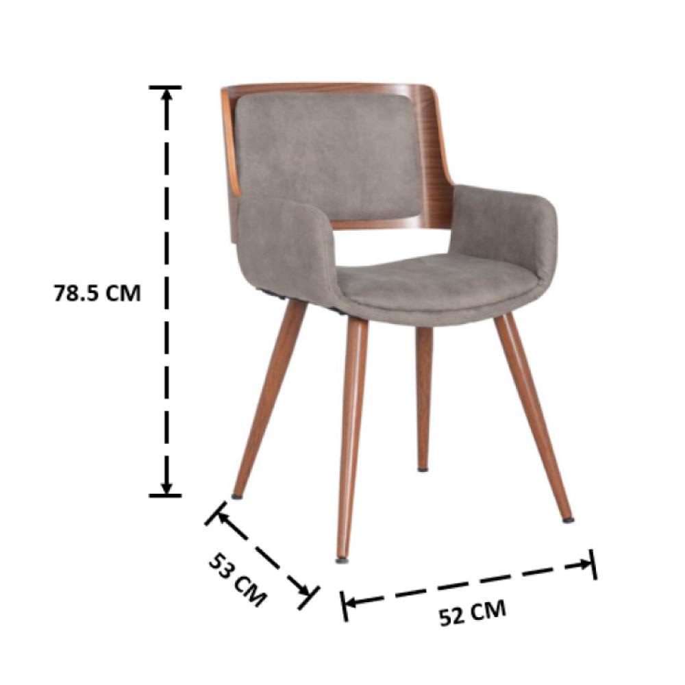 เก้าอี้ห้องอาหาร FURINTREND IVY 5-GREY PU สีเทา