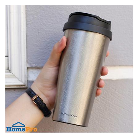แก้วสุญญากาศ LOCKNLOCK CLIP TUMBLER 540 มล. สีเงิน_1