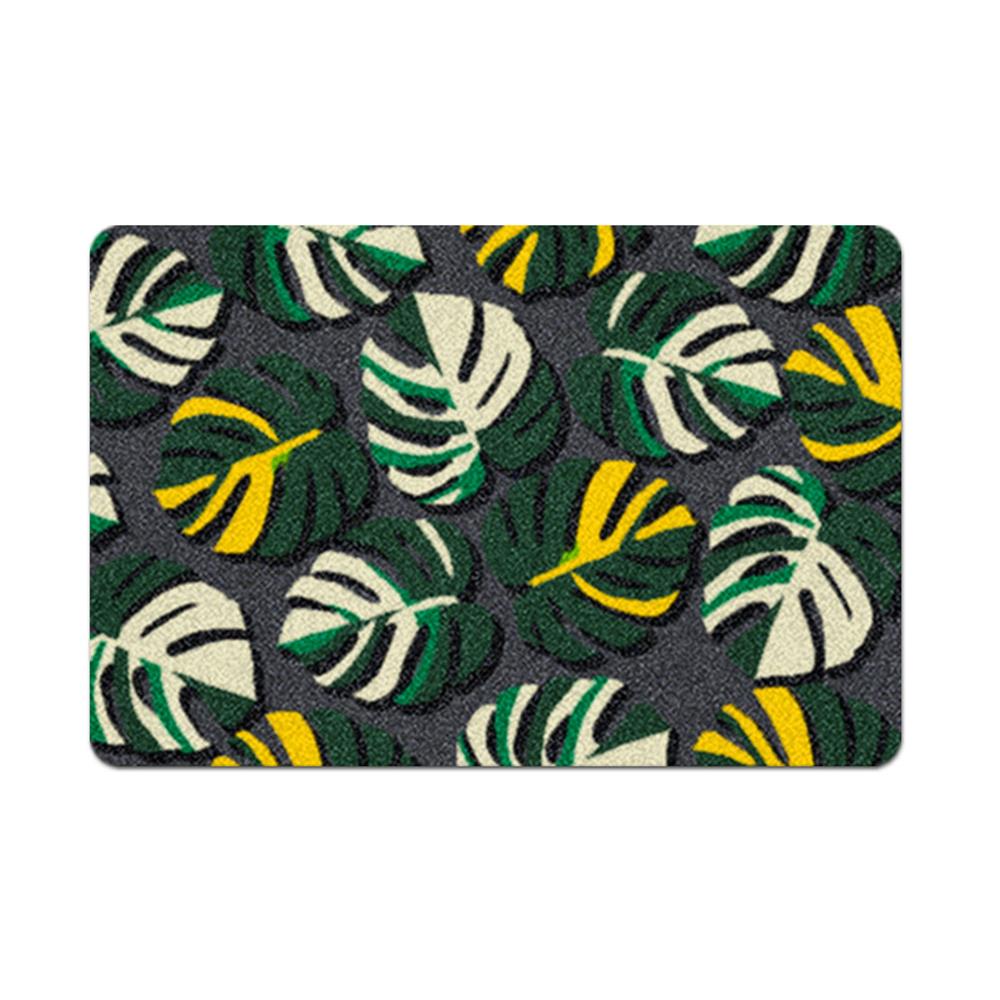พรมเช็ดเท้าดักฝุ่น PRAW TROPICAL MONSTERA B 50X75 ซม. สีเขียว