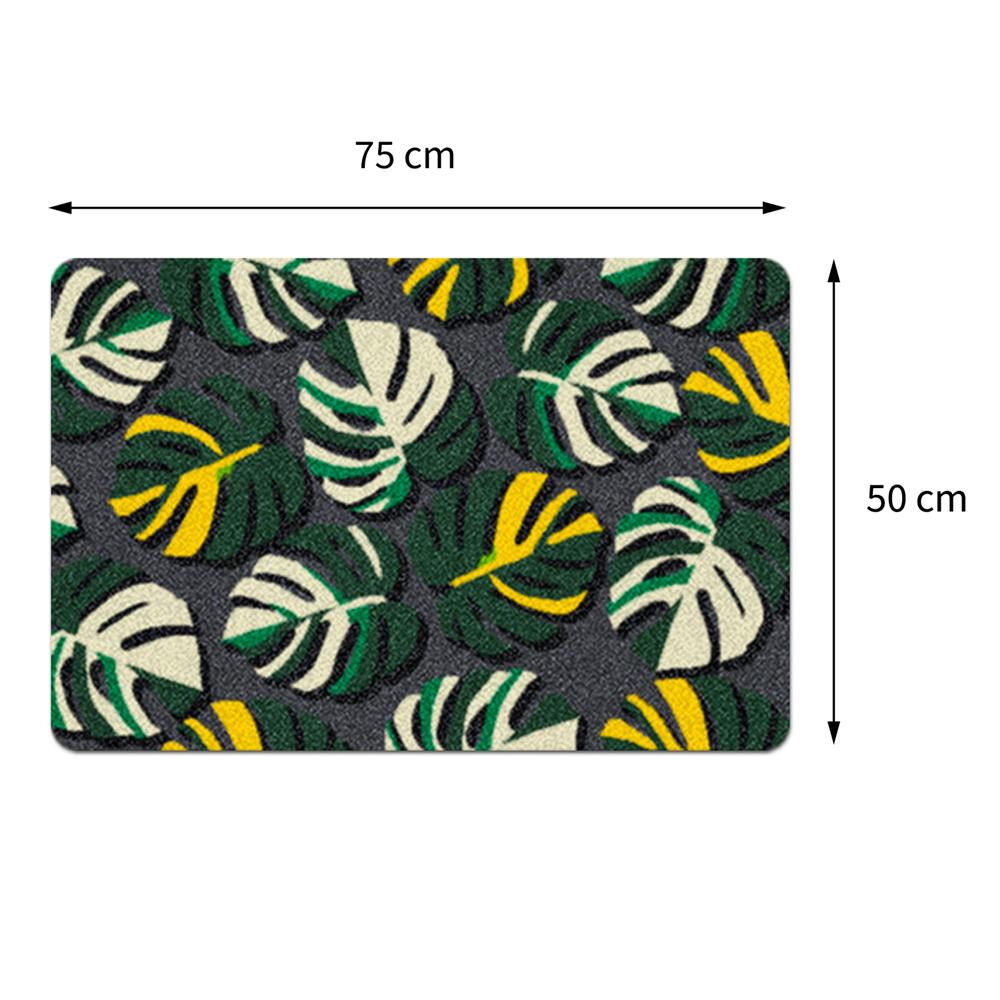 พรมเช็ดเท้าดักฝุ่น PRAW TROPICAL MONSTERA B 50X75 ซม. สีเขียว