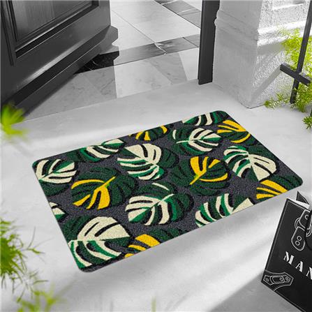 พรมเช็ดเท้าดักฝุ่น PRAW TROPICAL MONSTERA B 50X75 ซม. สีเขียว_5