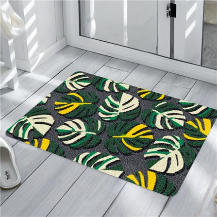 พรมเช็ดเท้าดักฝุ่น PRAW TROPICAL MONSTERA B 50X75 ซม. สีเขียว_6