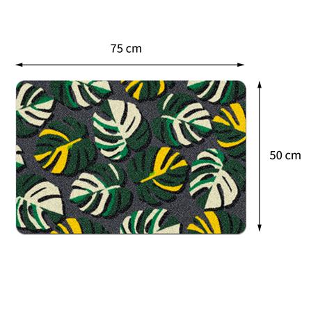 พรมเช็ดเท้าดักฝุ่น PRAW TROPICAL MONSTERA B 50X75 ซม. สีเขียว_7