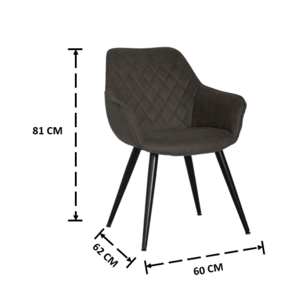 เก้าอี้ห้องอาหาร FURINTREND IVY 4-DARK GREY PU สีเทา