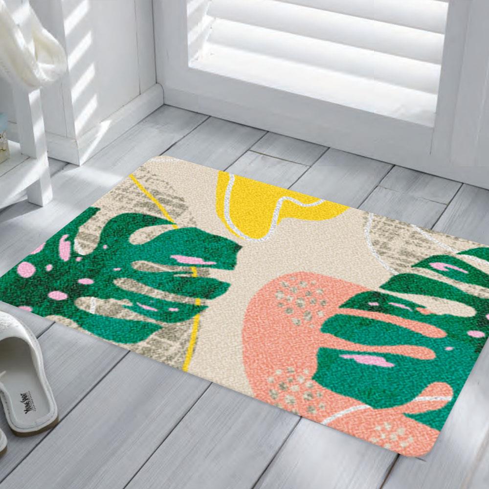 พรมเช็ดเท้าดักฝุ่น PRAW TROPICAL MONSTERA DE/PR237 50X75 ซม. สีเขียว