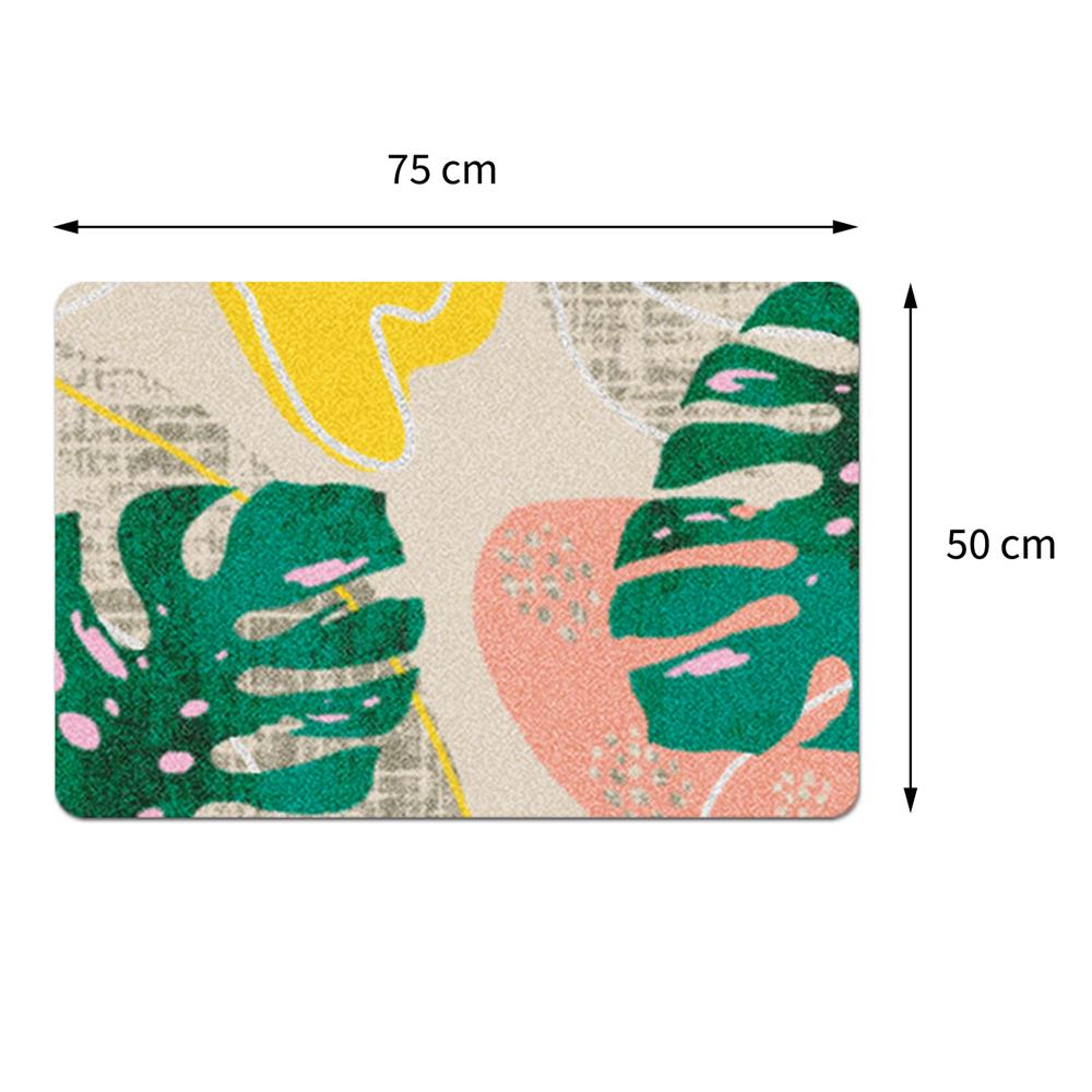 พรมเช็ดเท้าดักฝุ่น PRAW TROPICAL MONSTERA DE/PR237 50X75 ซม. สีเขียว