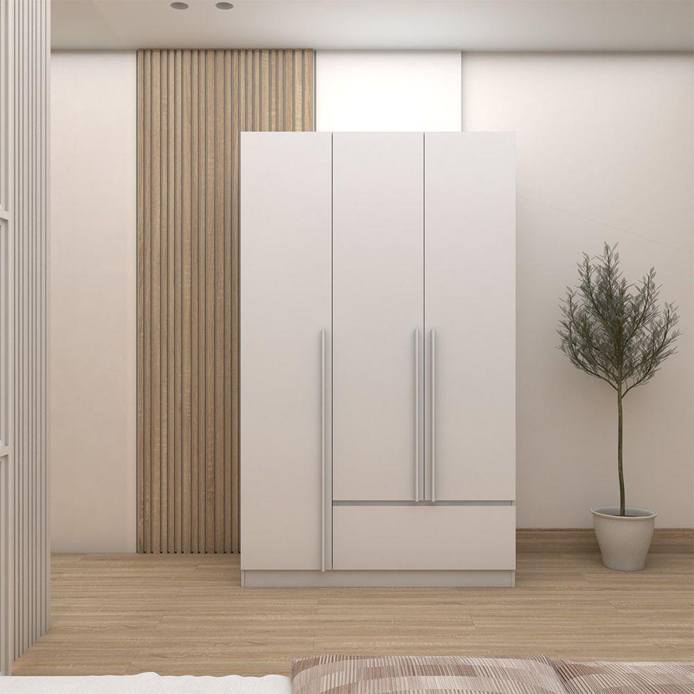 ตู้เสื้อผ้า 3 บานเปิด LOOMS REMUS-B 19227699 120 ซม. สีขาว