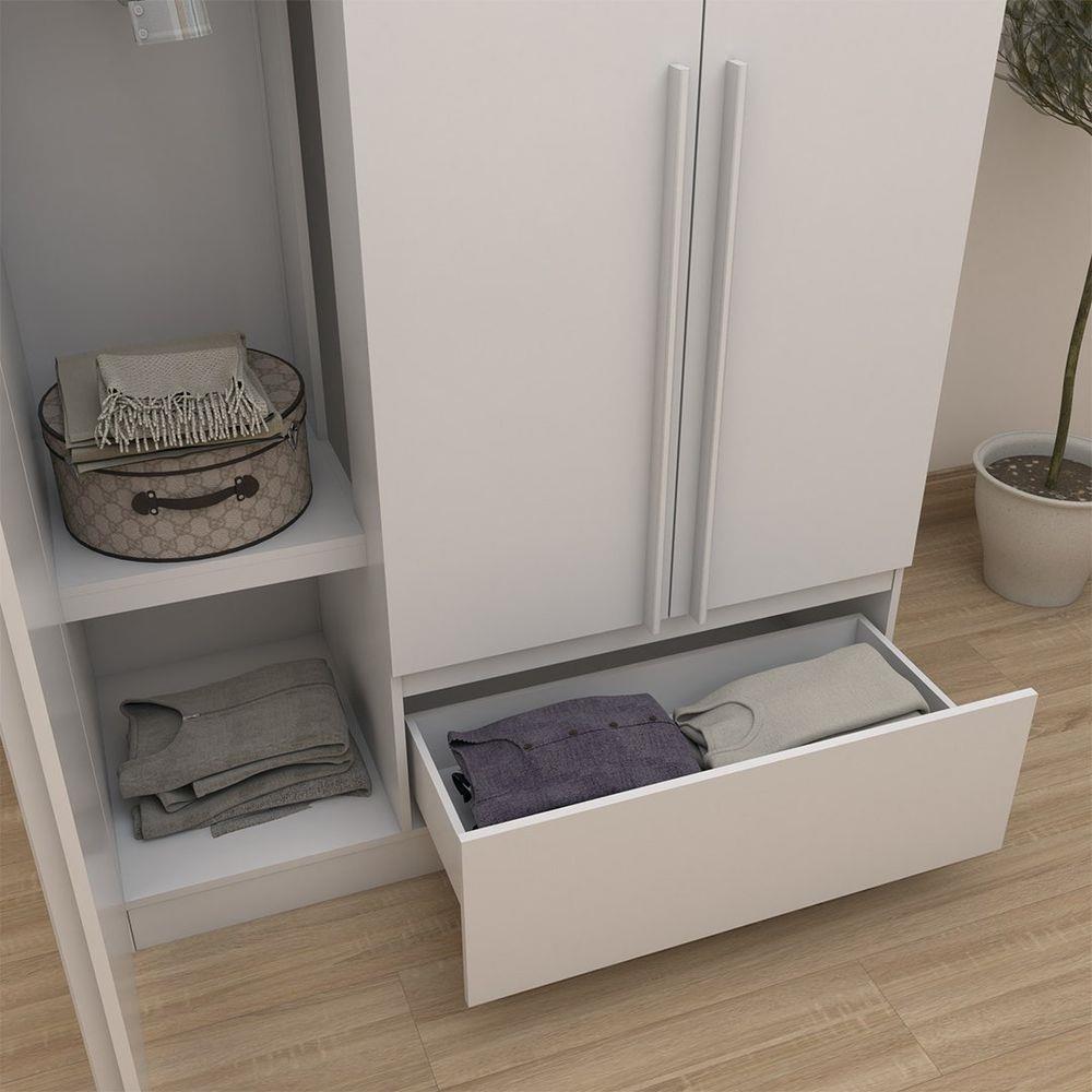 ตู้เสื้อผ้า 3 บานเปิด LOOMS REMUS-B 19227699 120 ซม. สีขาว