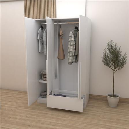 ตู้เสื้อผ้า 3 บานเปิด LOOMS REMUS-B 19227699 120 ซม. สีขาว_3