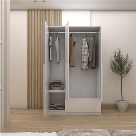 ตู้เสื้อผ้า 3 บานเปิด LOOMS REMUS-B 19227699 120 ซม. สีขาว_4