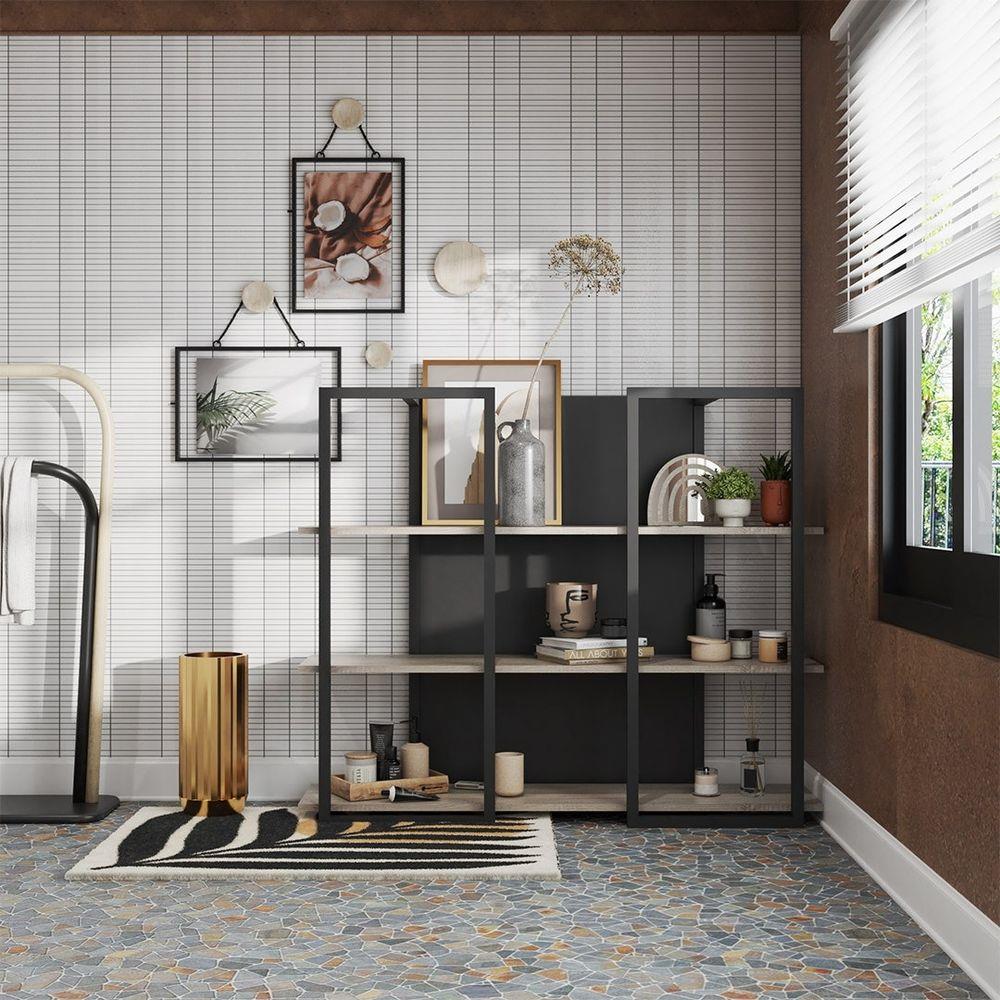 ชั้นวางของโล่ง LOOMS DYLAN 19212225 120 ซม. สีไม้อ่อน/ดำ