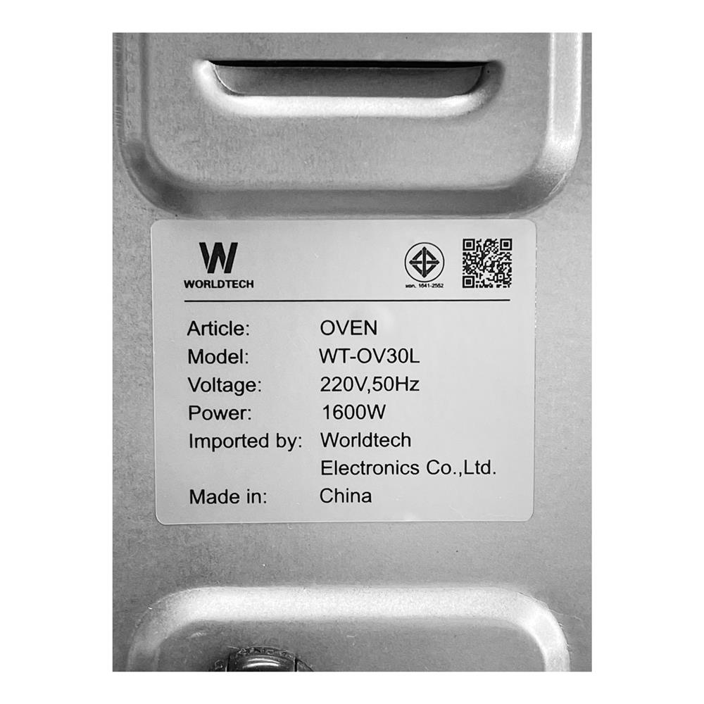 เตาอบเล็กแมนนวล WORLDTECH WT-OV30L สีดำ