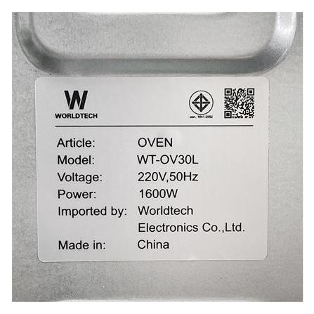 เตาอบเล็กแมนนวล WORLDTECH WT-OV30L สีดำ_10