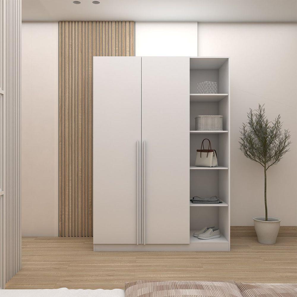 ตู้เสื้อผ้า 2 บานเปิด LOOMS REMUS-D 19227700 140 ซม. สีขาว