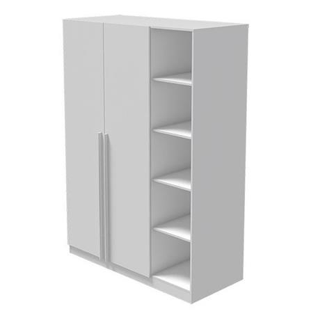 ตู้เสื้อผ้า 2 บานเปิด LOOMS REMUS-D 19227700 140 ซม. สีขาว_1