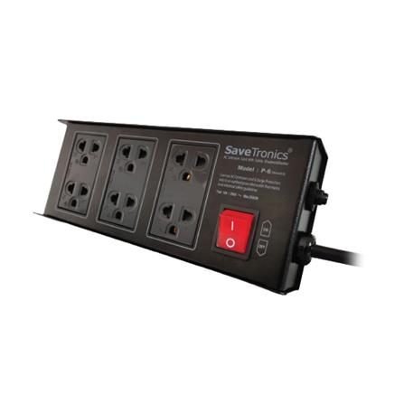 ปลั๊กไฟกันกระชาก 6 ช่อง 1 สวิตช์ SAVE TRONICS P-6(V2)-TIS 2 เมตร_1