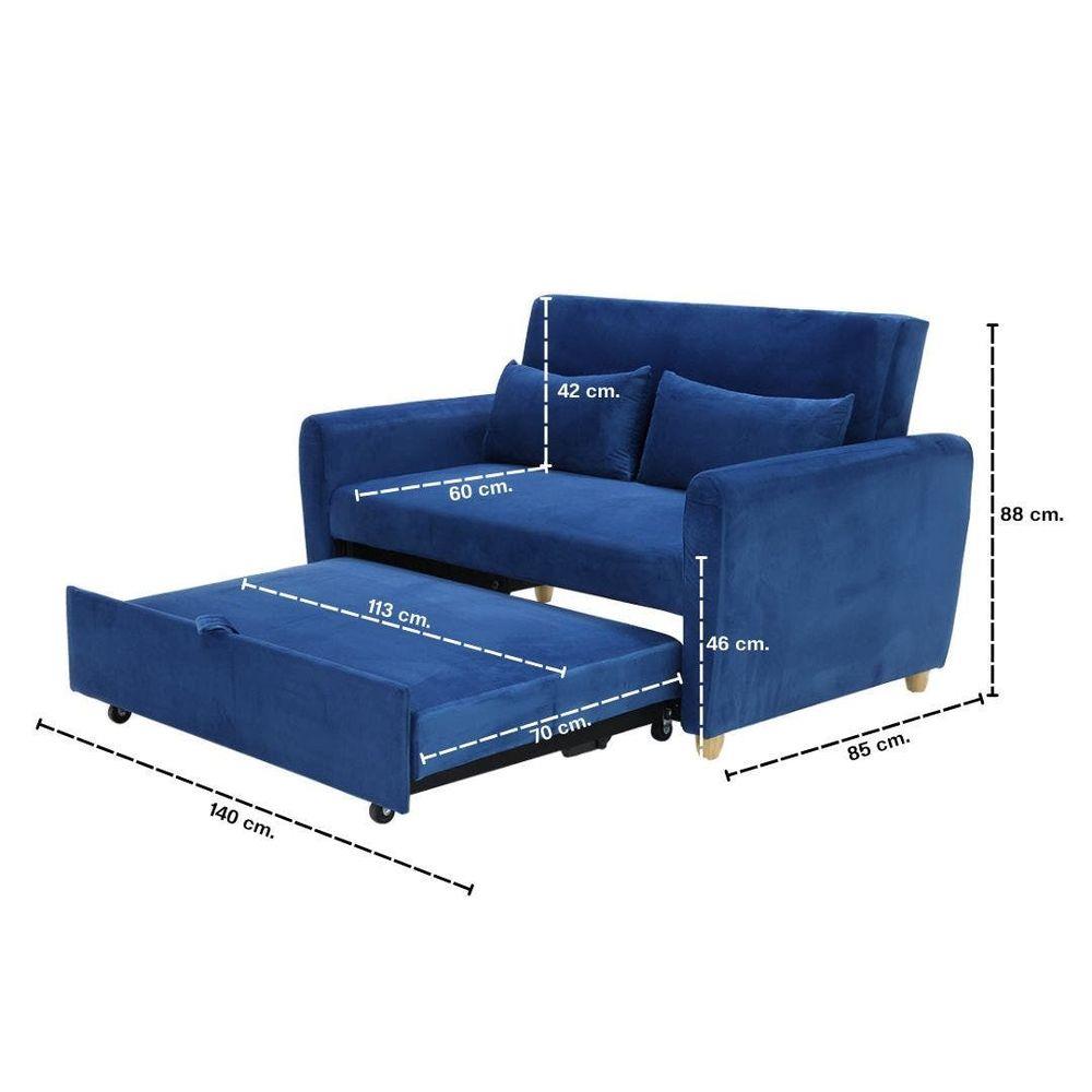 โซฟาเบด 2 ที่นั่ง LOOMS MILLKY 19224751 สีฟ้า