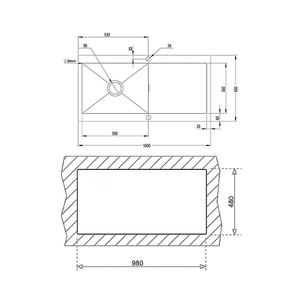 ซิงค์ฝัง 1 หลุม 1 ที่พัก TEKA TQ 1B1D PVD BLACK