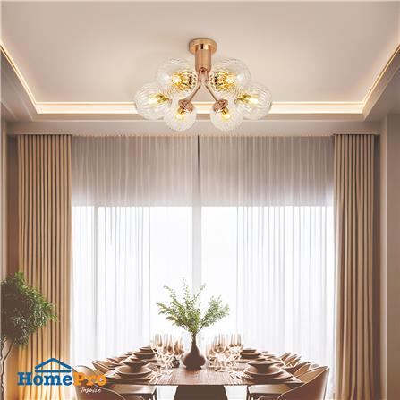 ไฟถาด CARINI P2461050-6 สีทอง/ใส 6 หัว_3