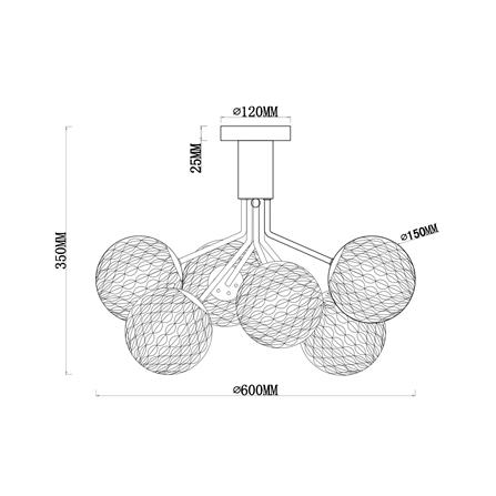 ไฟถาด CARINI P2461050-6 สีทอง/ใส 6 หัว_5