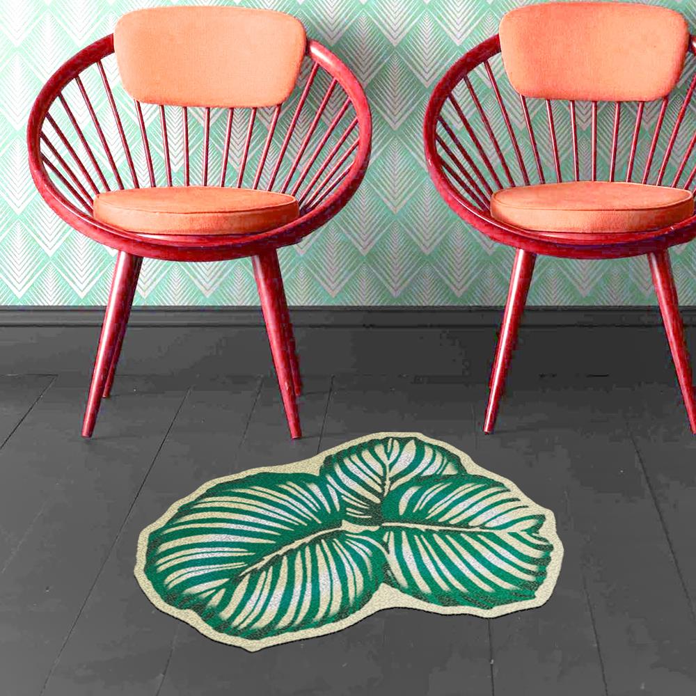 พรมเช็ดเท้าดักฝุ่น PRAW KLA BAITONG SH2 75X95 ซม. สีเขียว