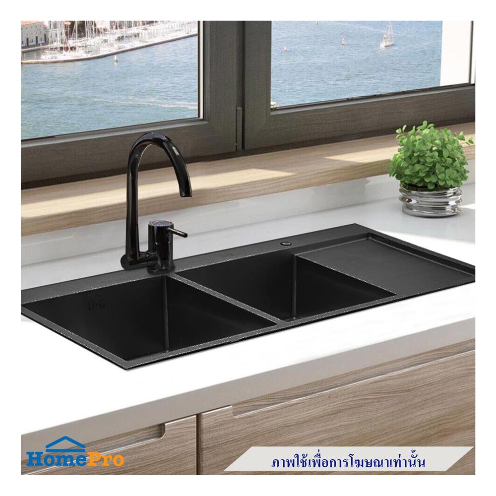 ซิงค์ฝัง 2 หลุม 1 ที่พัก TEKA TQ 2B1D PVD BLACK สีดำ