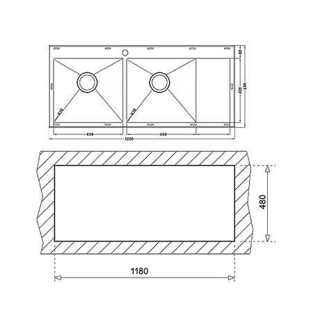 ซิงค์ฝัง 2 หลุม 1 ที่พัก TEKA TQ 2B1D PVD BLACK สีดำ_3