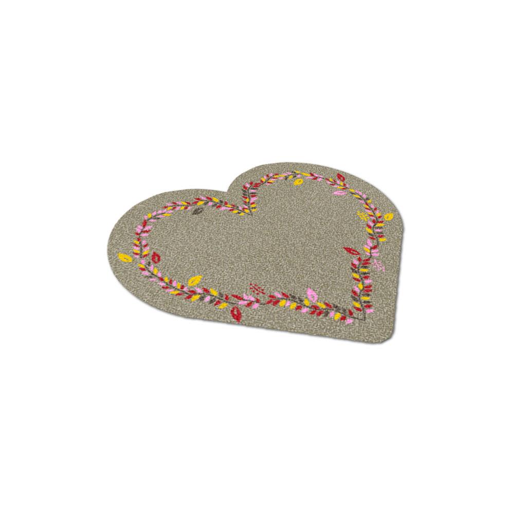 พรมเช็ดเท้าดักฝุ่น PRAW FOLK HEART-SH2 75X87 ซม. สีน้ำตาล