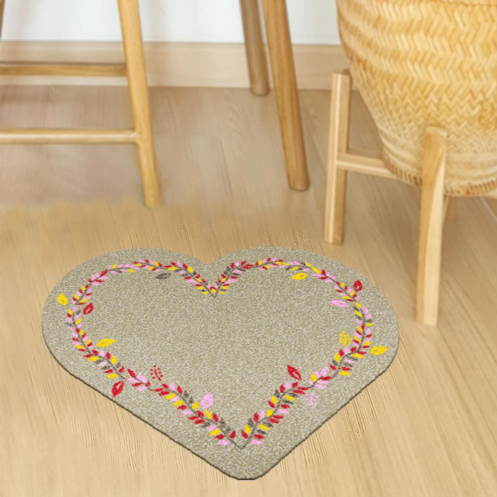 พรมเช็ดเท้าดักฝุ่น PRAW FOLK HEART-SH2 75X87 ซม. สีน้ำตาล