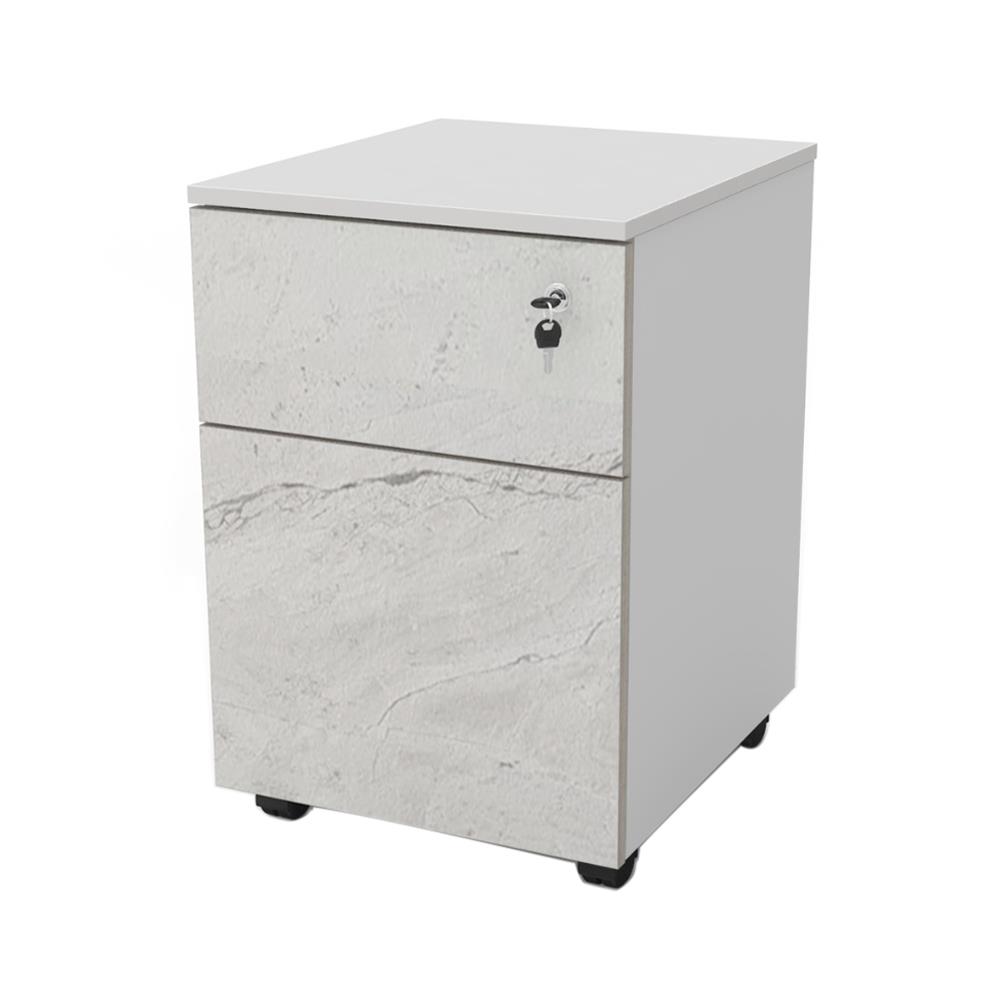 ตู้ลิ้นชัก 2 ลิ้นชัก OFFICEINTREND W-GRANITE 41.5 ซม. สีขาว