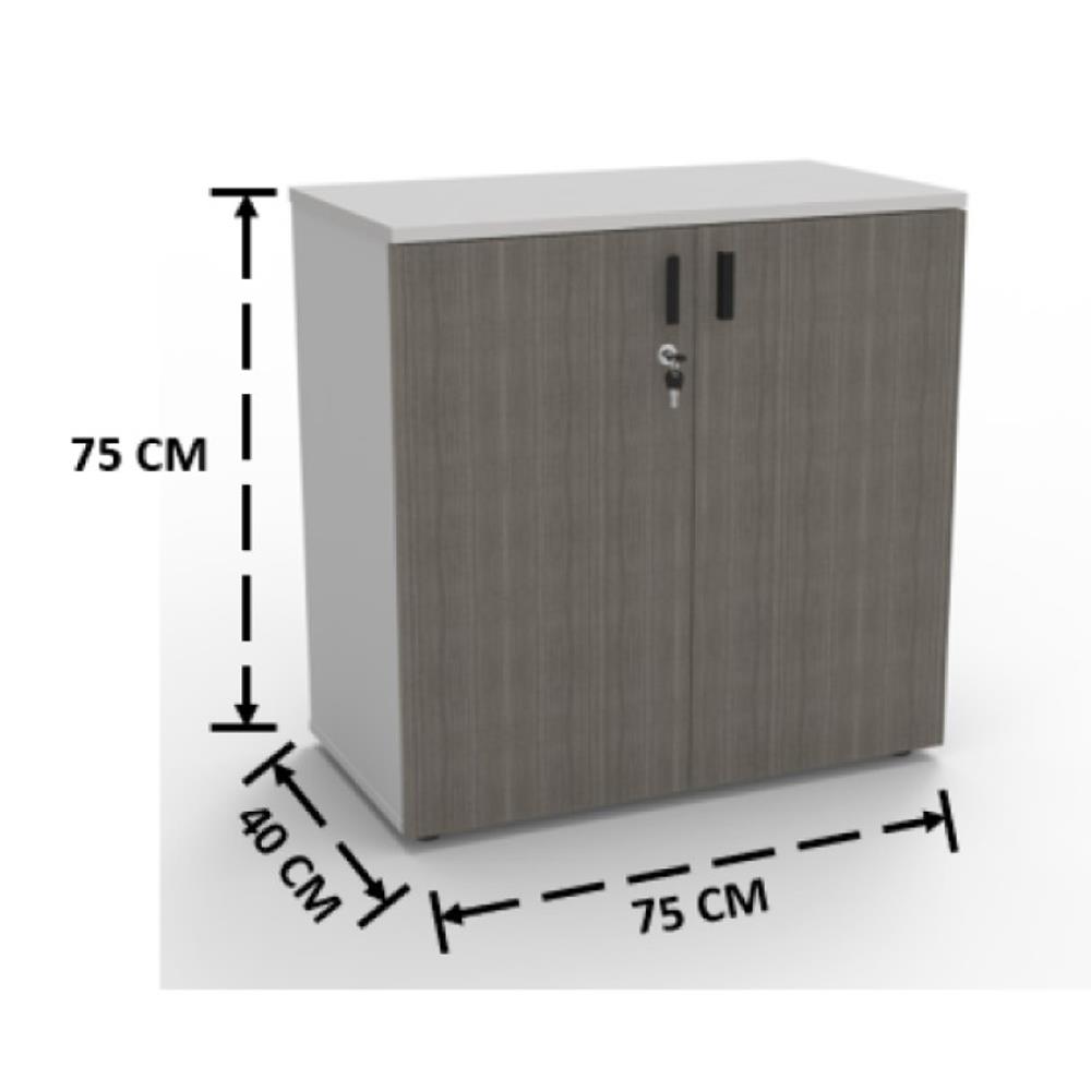 ตู้บานเปิด OFFICEINTREND W-COMBI สีขาว/เทา