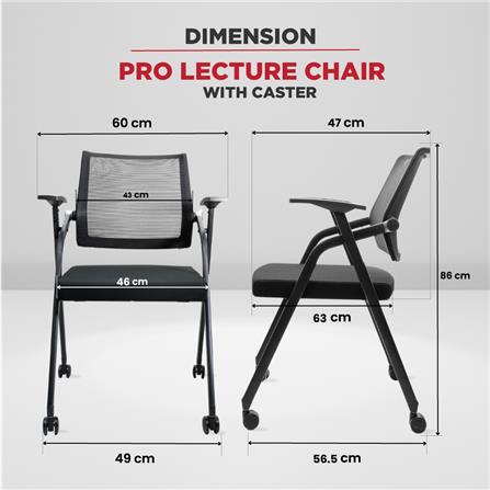 เก้าอี้สำนักงาน OFFICEINTREND PRO LECTURE-CASTERS สีดำ_3