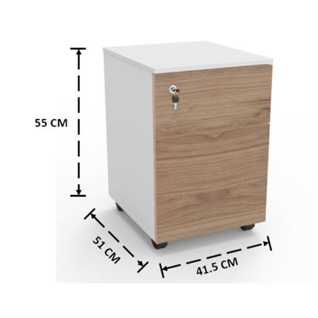 ตู้ลิ้นชัก 2 ลิ้นชัก OFFICEINTREND WH-VINTAGE 41.5 ซม. สีขาว/โอ๊ค_2