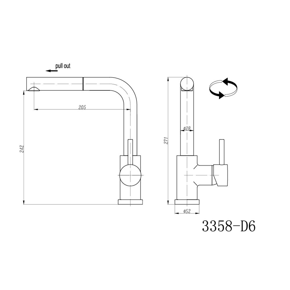 ก๊อกซิงค์ผสมเคาน์เตอร์ MEX 3358-D6