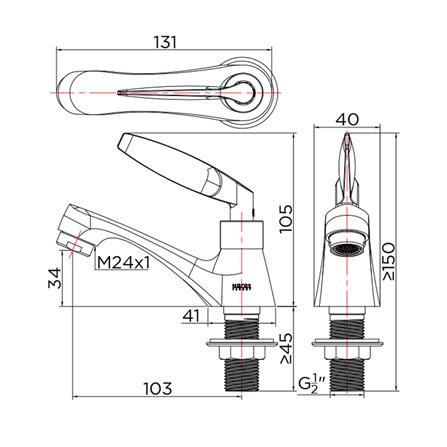 ก๊อกอ่างล้างหน้าเดี่ยว KARAT FAUCET KF-47-100A-50_3