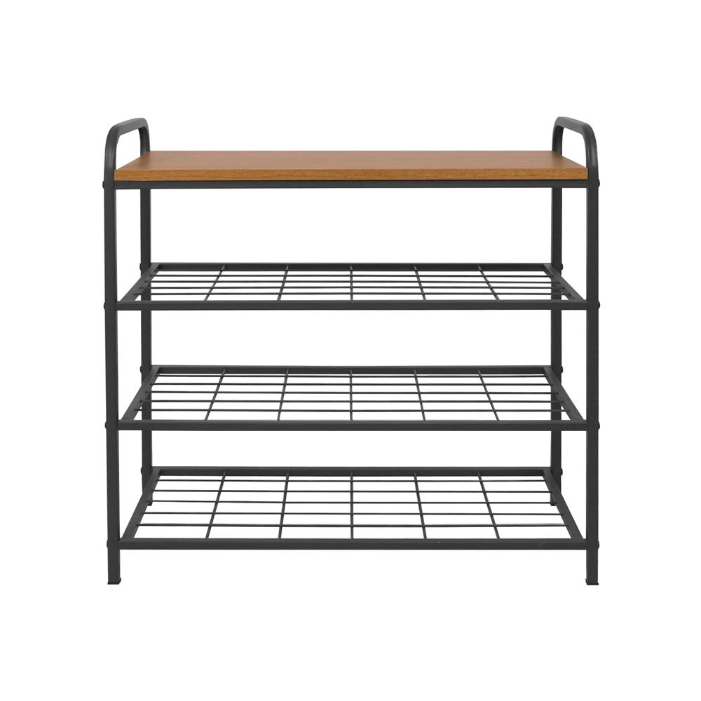 ชั้นรองเท้า 3 ชั้น พร้อมท็อปไม้ STACKO FLEXI 70X30X68 ซม. สีเทา