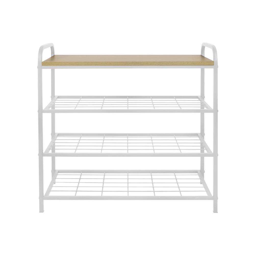 ชั้นรองเท้า 3 ชั้น พร้อมท็อปไม้ STACKO FLEXI 70X30X68 ซม. สีขาว