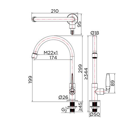 ก๊อกซิงค์เดี่ยวเคาน์เตอร์ KARAT FAUCET KF-47-511-50_3
