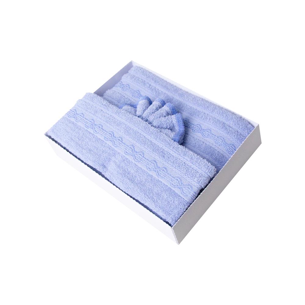 ผ้าขนหนู GIFT SET FROLINA HAPPINESS INFINITY สี BLUE แพ็ก 2 ชิ้น