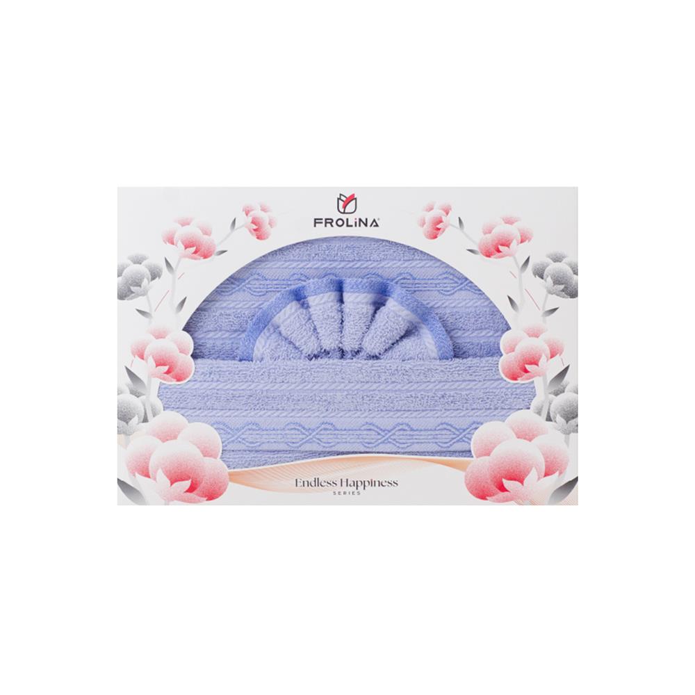 ผ้าขนหนู GIFT SET FROLINA HAPPINESS INFINITY สี BLUE แพ็ก 2 ชิ้น