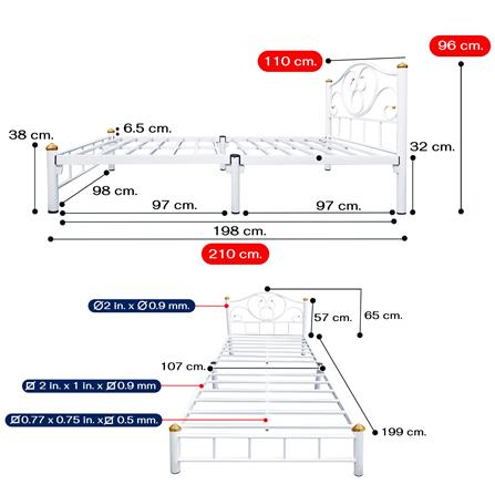 เตียงเหล็ก 3.5 ฟุต THAIBULL SSTFOC-032-105 สีขาว_5