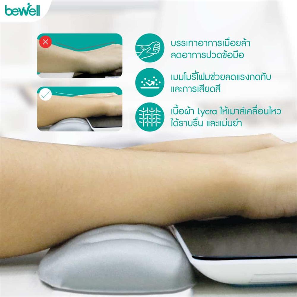 แผ่นรองข้อมือ BEWELL G097172-OF008 สีเทา