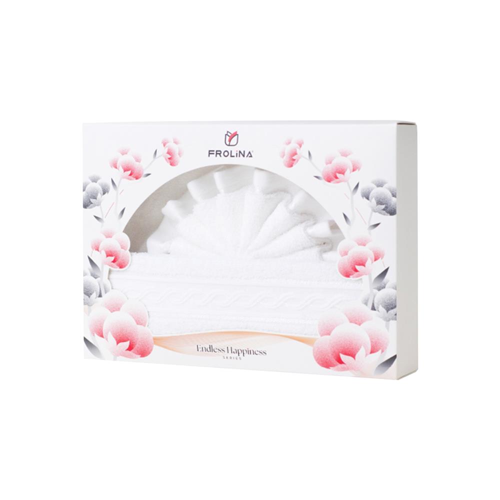 ผ้าขนหนู GIFT SET FROLINA HAPPINESS IMAGINE สี WHITE