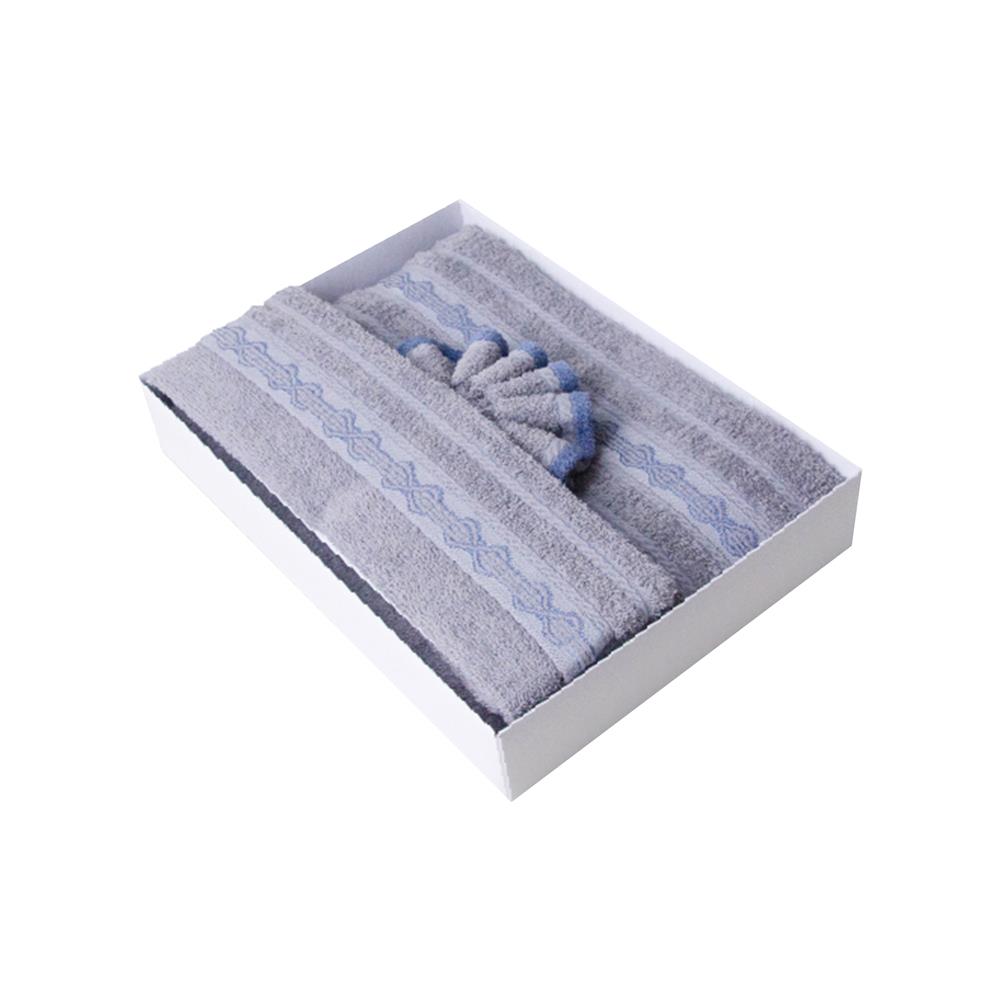 ผ้าขนหนู GIFT SET FROLINA HAPPINESS INFINITY สี GREY แพ็ก 2 ชิ้น