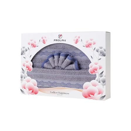 ผ้าขนหนู GIFT SET FROLINA HAPPINESS INFINITY สี GREY แพ็ก 2 ชิ้น_6