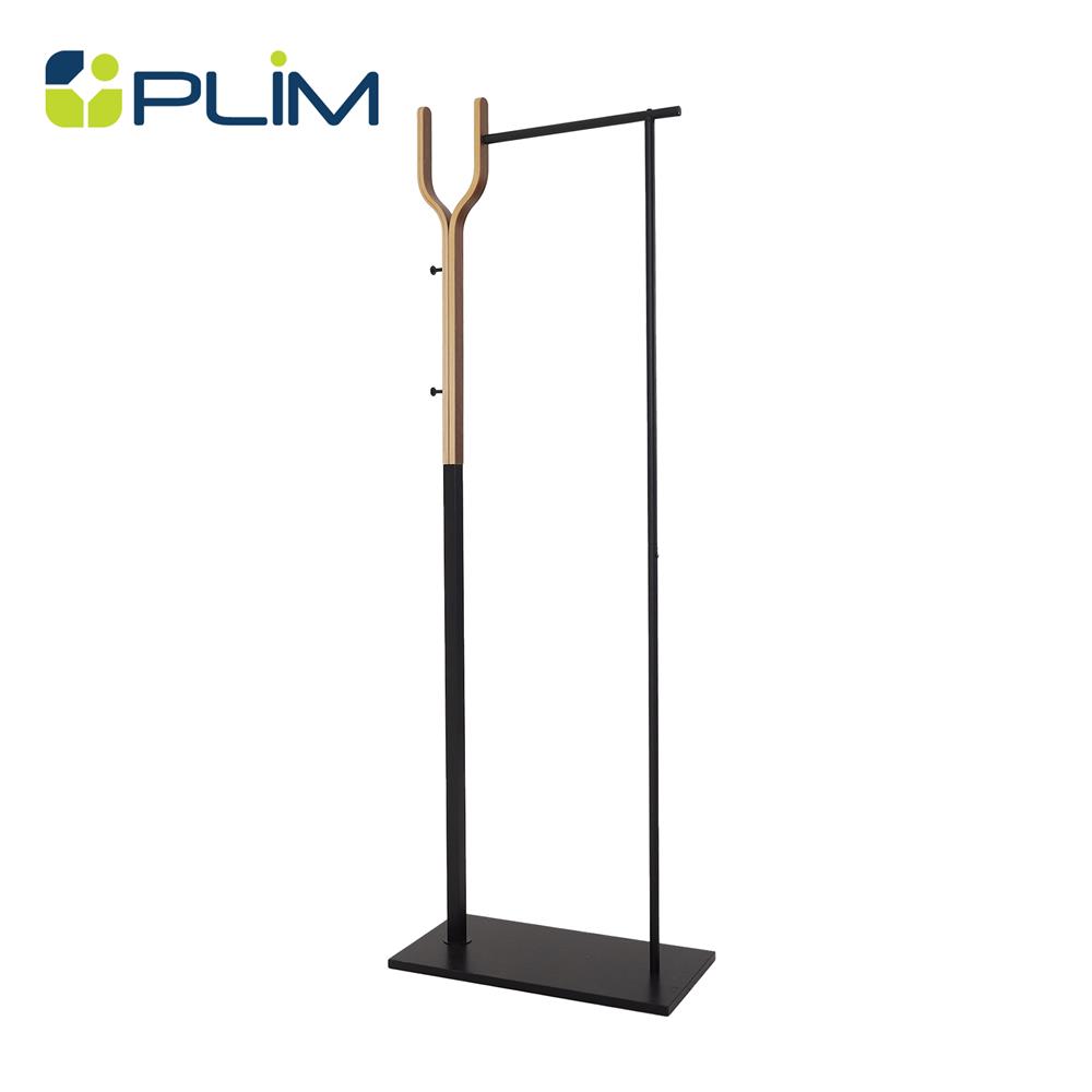 ราวแขวนผ้าพร้อมที่แขวนอเนกประสงค์ PLIM WALNUT 60ซม. สีดำ/วอลนัท_0