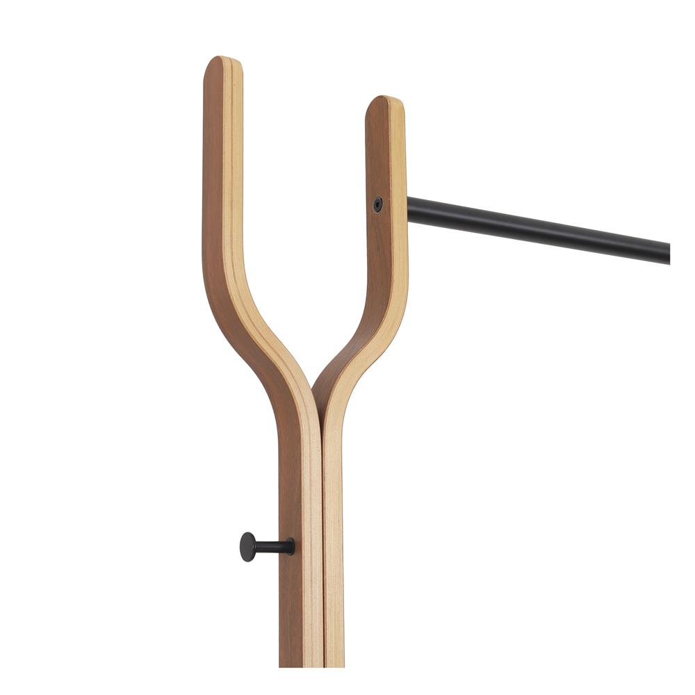 ราวแขวนผ้าพร้อมที่แขวนอเนกประสงค์ PLIM WALNUT 60ซม. สีดำ/วอลนัท