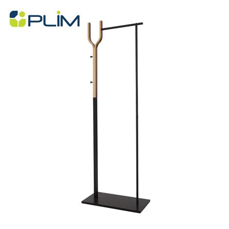 ราวแขวนผ้าพร้อมที่แขวนอเนกประสงค์ PLIM WALNUT 60ซม. สีดำ/วอลนัท_1